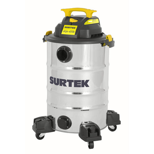 Aspiradora De Acero Inoxidable 12 Galones, 5.5 HP, Surtek AS612B