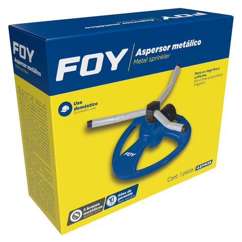 Aspersor Estacionario Con Base Metálica De 3 Brazos, 3/4 GHT, Foy ASPM3B
