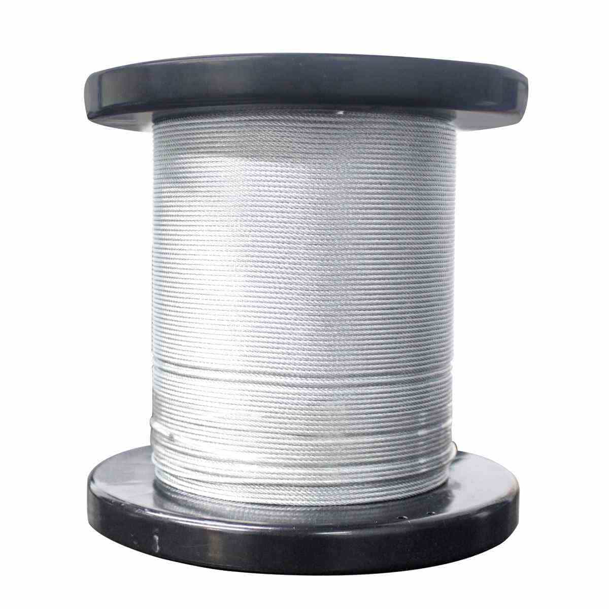 Cable De Acero Galvanizado 7X7 1/8" Rollo 100M | B-015