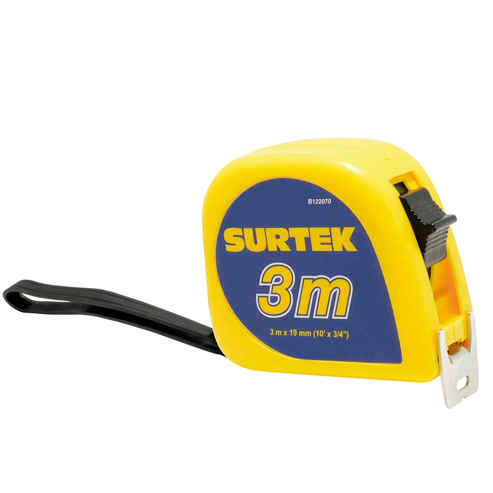 Flexómetro Con Carcasa De Plástico Invencible 3 m x 19 mm, Surtek B122070