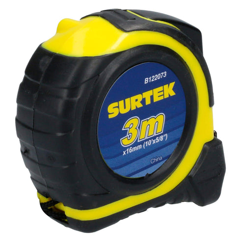 Flexómetro Anti-Impacto Con Carcasa Rubber Grip, 3 m x 16 mm, Surtek B122073