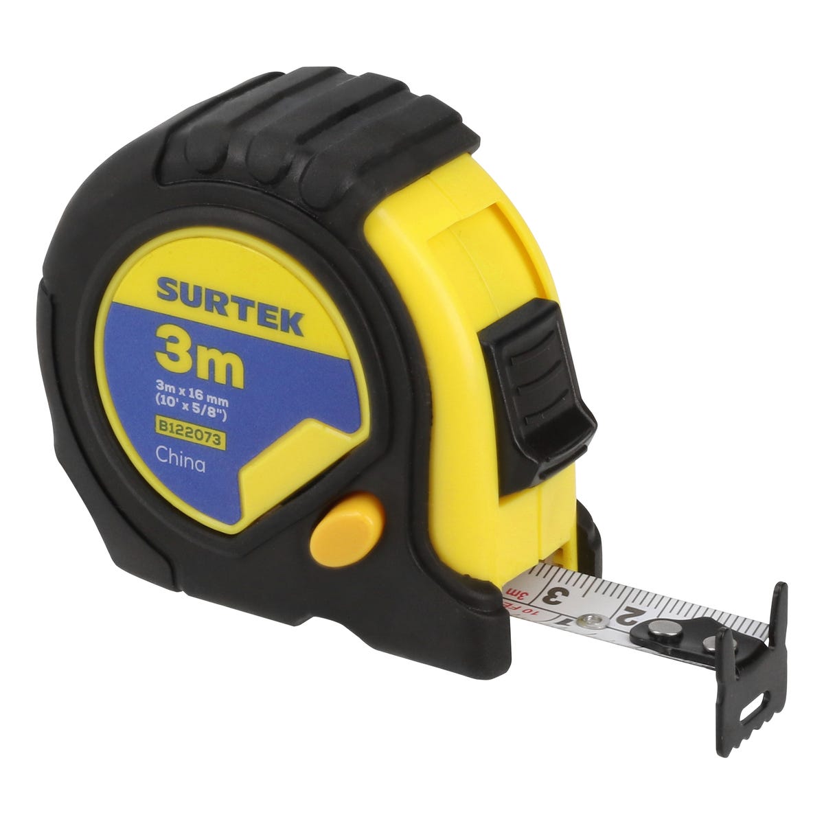 Flexómetro Anti-Impacto Con Carcasa Rubber Grip, 3 m x 16 mm, Surtek B122073