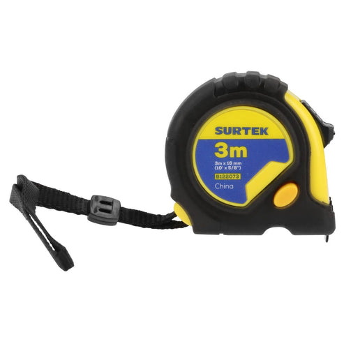 Flexómetro Anti-Impacto Con Carcasa Rubber Grip, 3 m x 16 mm, Surtek B122073