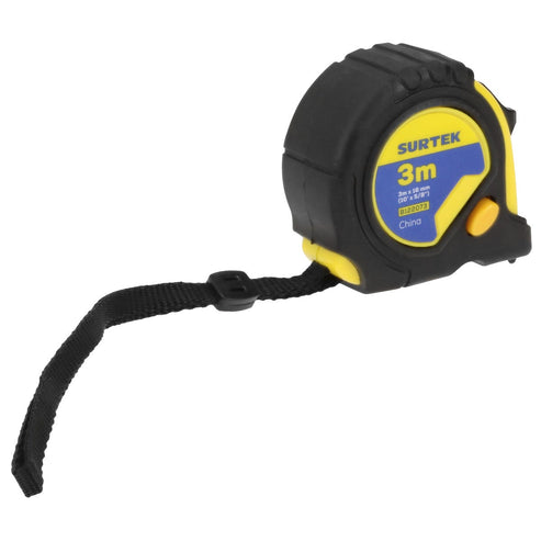 Flexómetro Anti-Impacto Con Carcasa Rubber Grip, 3 m x 16 mm, Surtek B122073