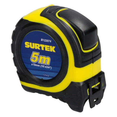 Flexómetro Anti-Impacto Con Carcasa Rubber Grip, 5 m x 19 mm, Surtek B122074
