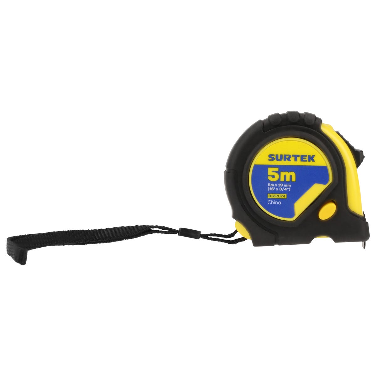 Flexómetro Anti-Impacto Con Carcasa Rubber Grip, 5 m x 19 mm, Surtek B122074