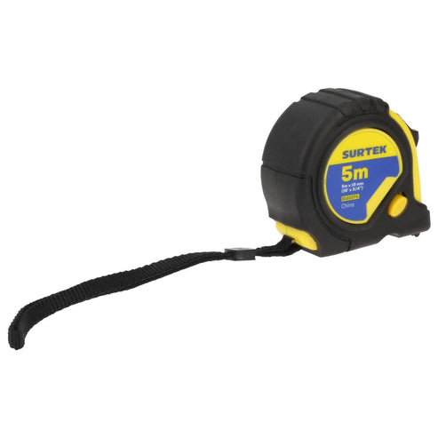 Flexómetro Anti-Impacto Con Carcasa Rubber Grip, 5 m x 19 mm, Surtek B122074