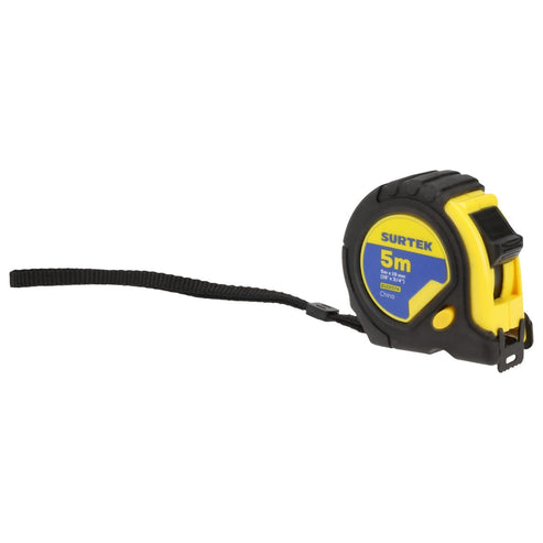 Flexómetro Anti-Impacto Con Carcasa Rubber Grip, 5 m x 19 mm, Surtek B122074