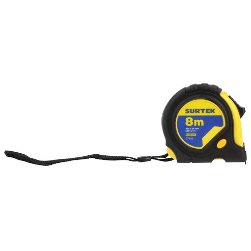 Flexómetro Anti-Impacto Con Carcasa Rubber Grip, 8 m x 25 mm, Surtek B122075