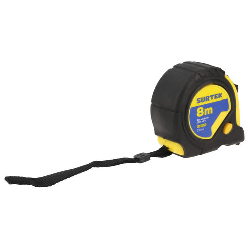 Flexómetro Anti-Impacto Con Carcasa Rubber Grip, 8 m x 25 mm, Surtek B122075
