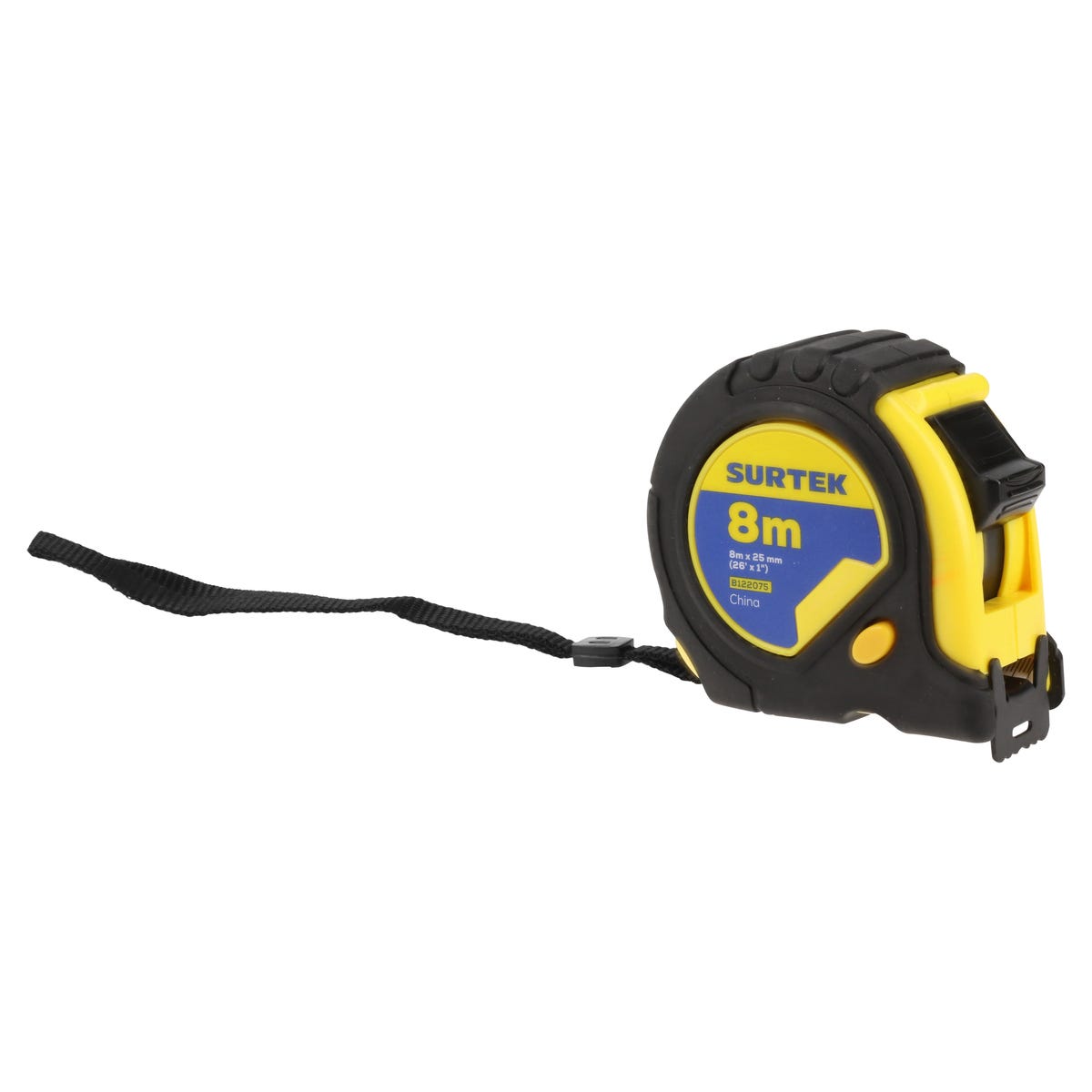 Flexómetro Anti-Impacto Con Carcasa Rubber Grip, 8 m x 25 mm, Surtek B122075