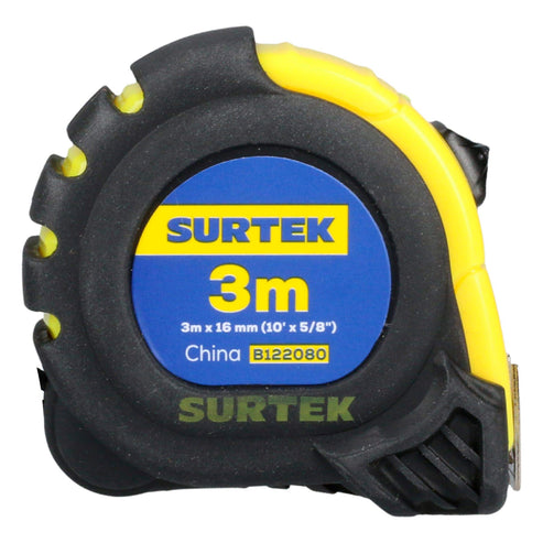 Flexómetro Con Carcasa Anti-Impacto 3 m x 16 mm, Surtek B122080