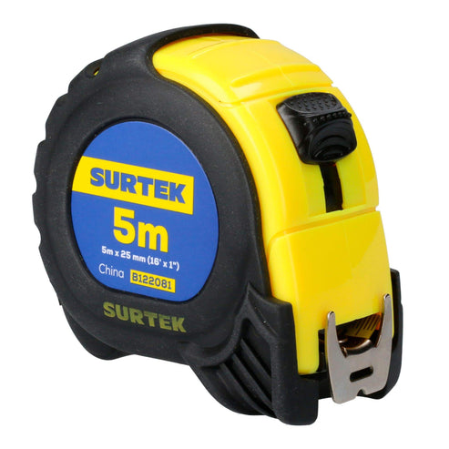 Flexómetro Con Carcasa Anti-Impacto 5 m x 25 mm, Surtek B122081