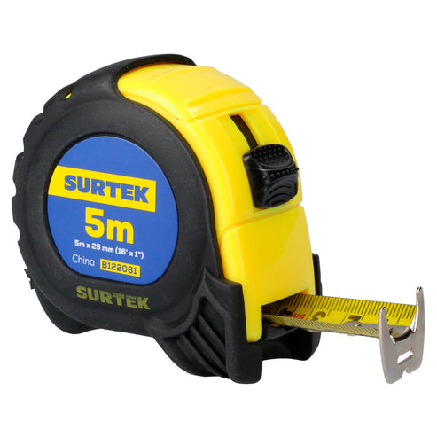 Flexómetro Con Carcasa Anti-Impacto 5 m x 25 mm, Surtek B122081