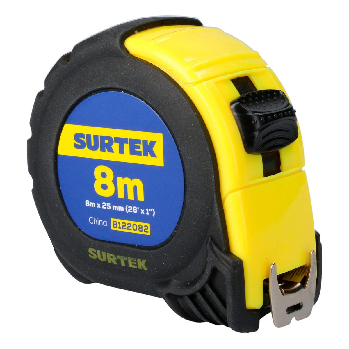 Flexómetro Con Carcasa Anti-Impacto 8 m x 25 mm, Surtek B122082