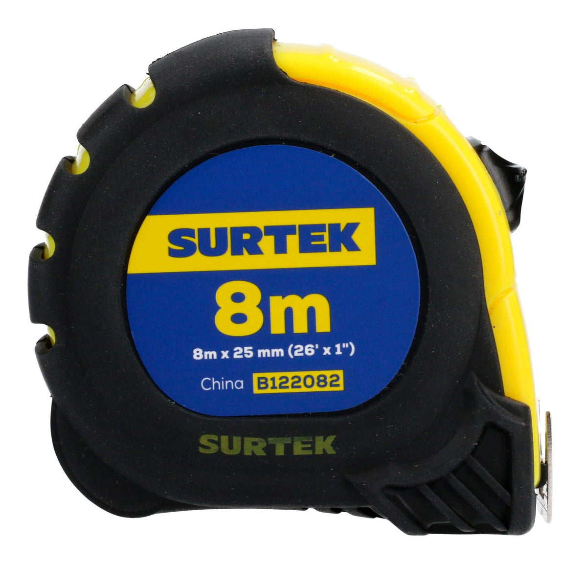 Flexómetro Con Carcasa Anti-Impacto 8 m x 25 mm, Surtek B122082