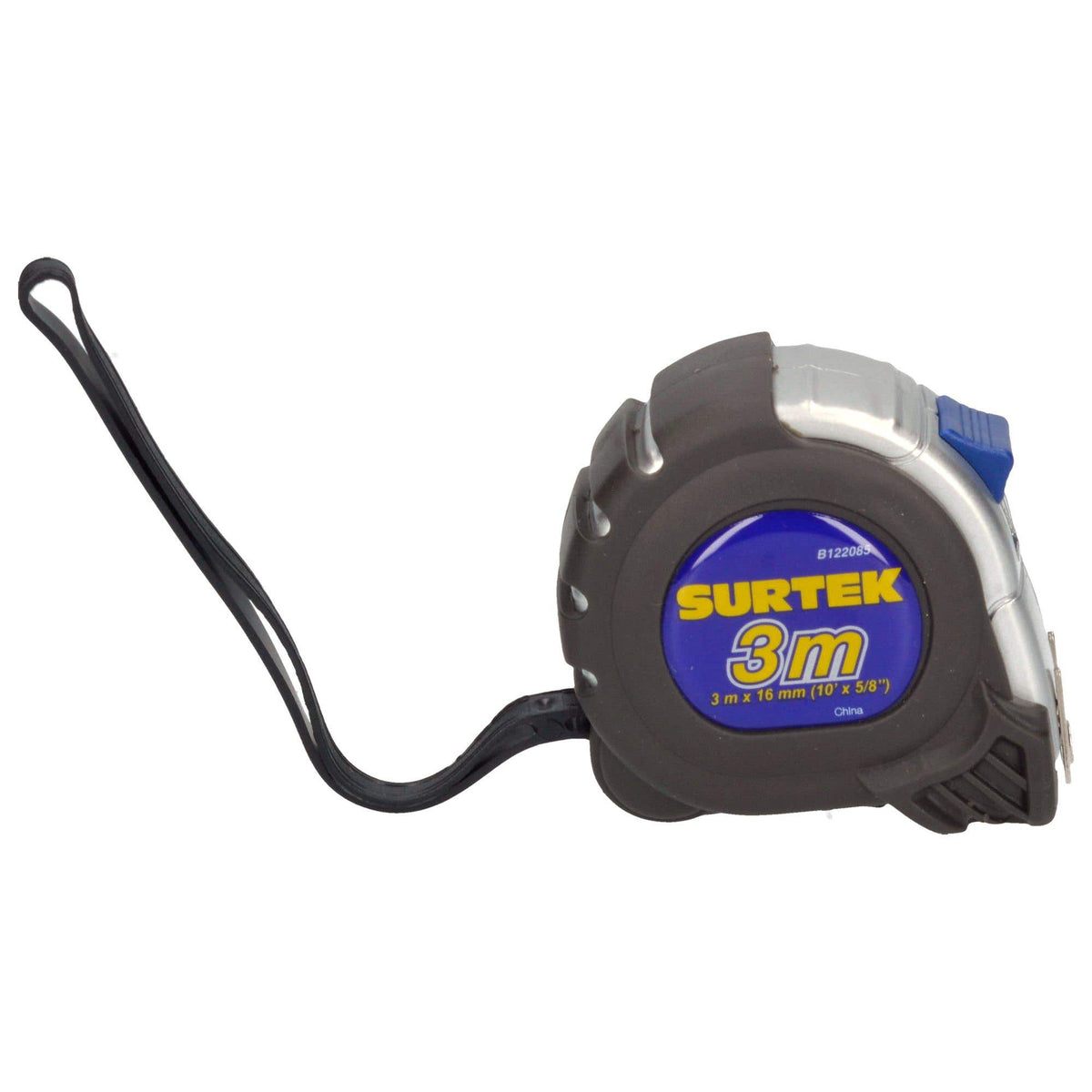 Flexómetro Con Carcasa Anti-Impacto Silver, 3 m x 16 mm, Surtek B122085