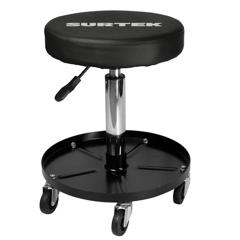 Banco Para Mecánico Giratorio Acolchonado Color Negro, 60 cm, Surtek BAMGS