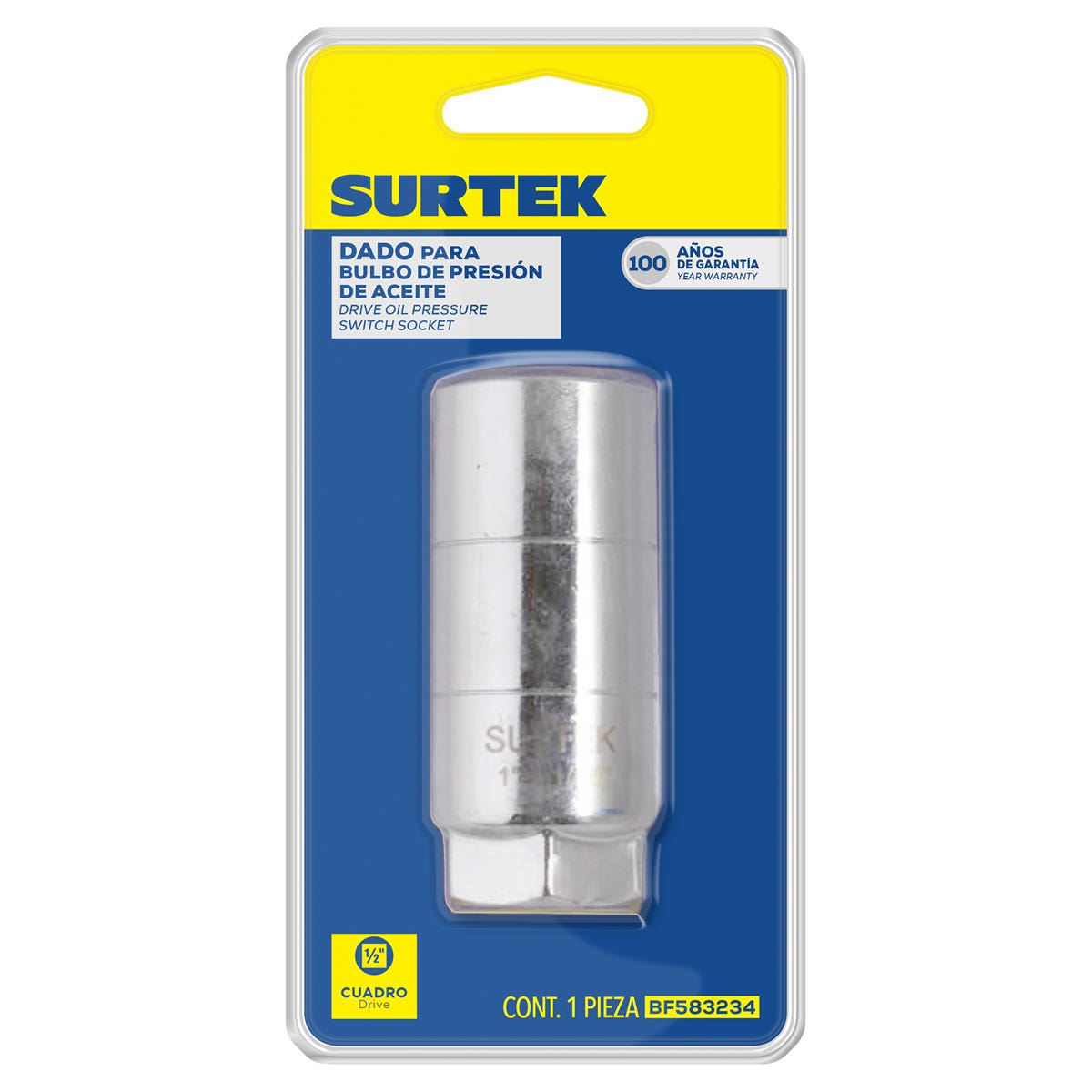 Dado En Pulgadas Cuadro De 1/2 Para Remover El Medidor Aceite, Surtek BF583234
