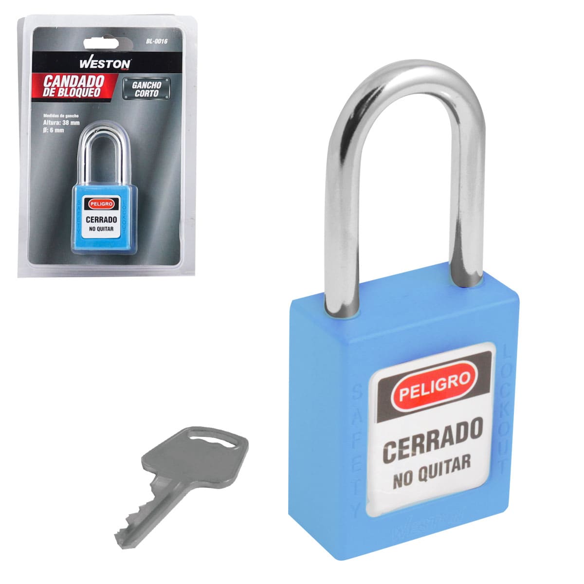 Candado De Bloqueo Azul 38MM | BL-0016