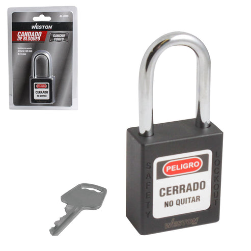 Candado De Bloqueo Negro 38MM | BL-0025