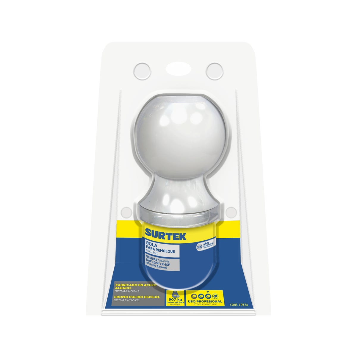 Bola De Arrastre Para Remolque 2 x 2.5 cm, Surtek BORE5