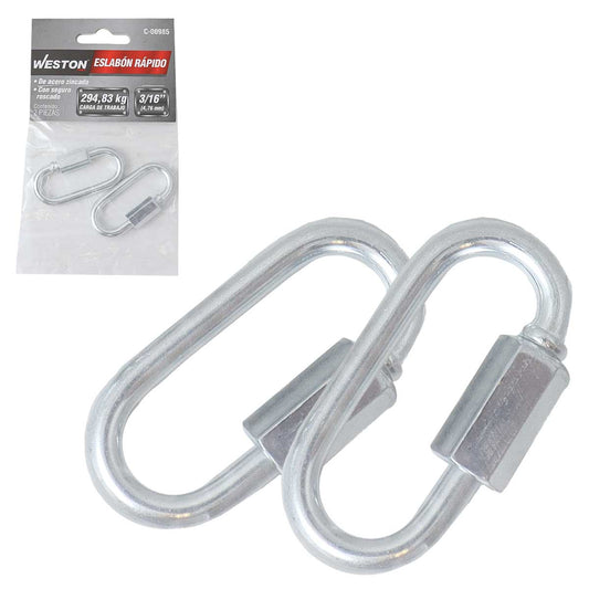 Eslabón Rápido Acabado Zinc 3/16" x 49MM | C-00985