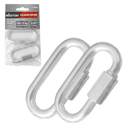 Eslabón Rápido Acabado Zinc 5/16" x 75MM | C-00995
