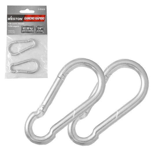 Gancho Rápido Acero con Seguro Zinc 12MM x 140MM | C-01040