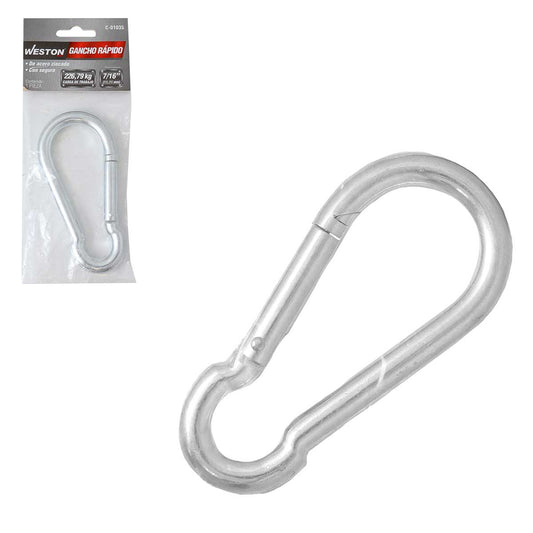 Gancho Rápido Acero con Seguro Zinc 11MM x 120MM | C-01035