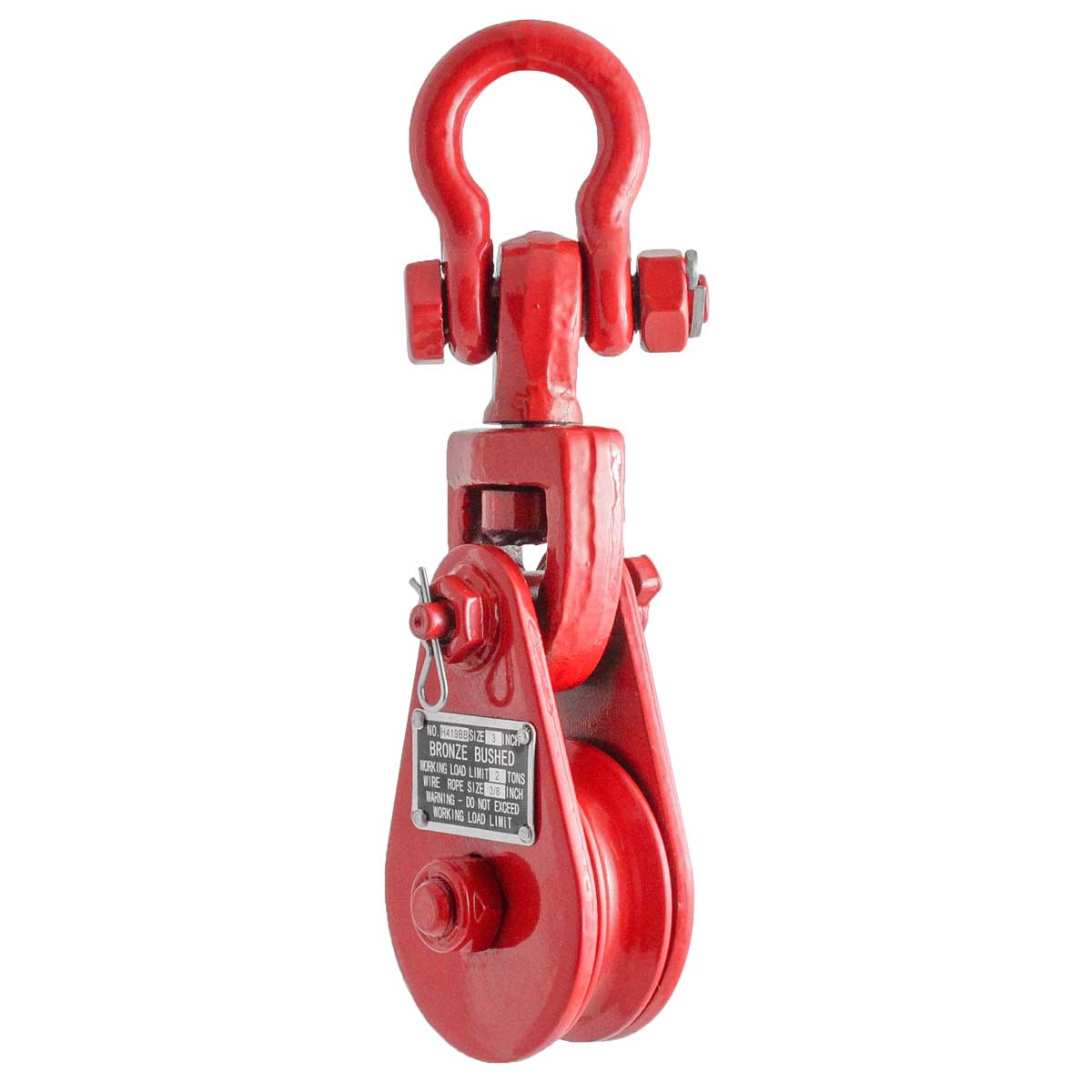 Pasteca Giratoria 2T-3" Con Grillete Roja 3/8" | C-01920