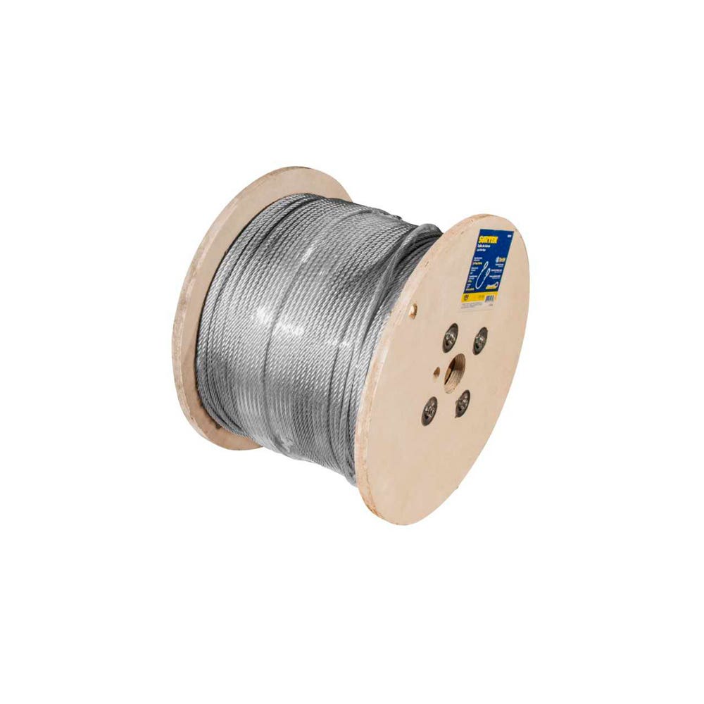 Cable De Acero Con Guardacabo 7 x 19 Hilos, 3/8 x 457 m, Surtek CA2312