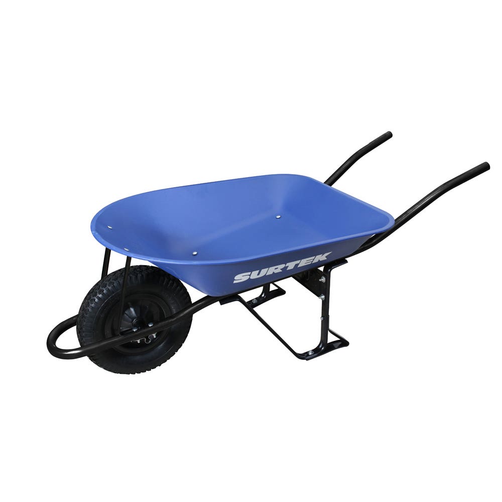 Carretilla Reforzada Con Bastidor Metálico 4 Ft3 Llanta Sólida De Caucho, Surtek CAT40S