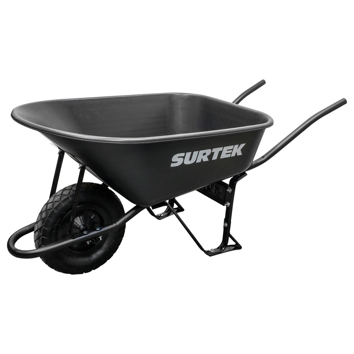 Carretilla Con Bastidor Metálico 6 Ft3 Llanta Neumática Reforzada De 4 Capas, Surtek CAT604A