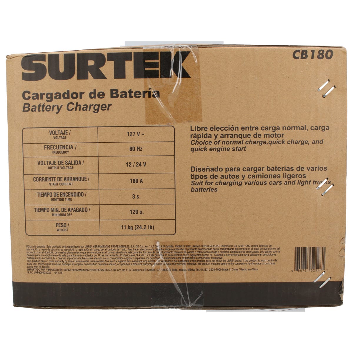 Cargador De Bateria 180 A, Surtek CB180