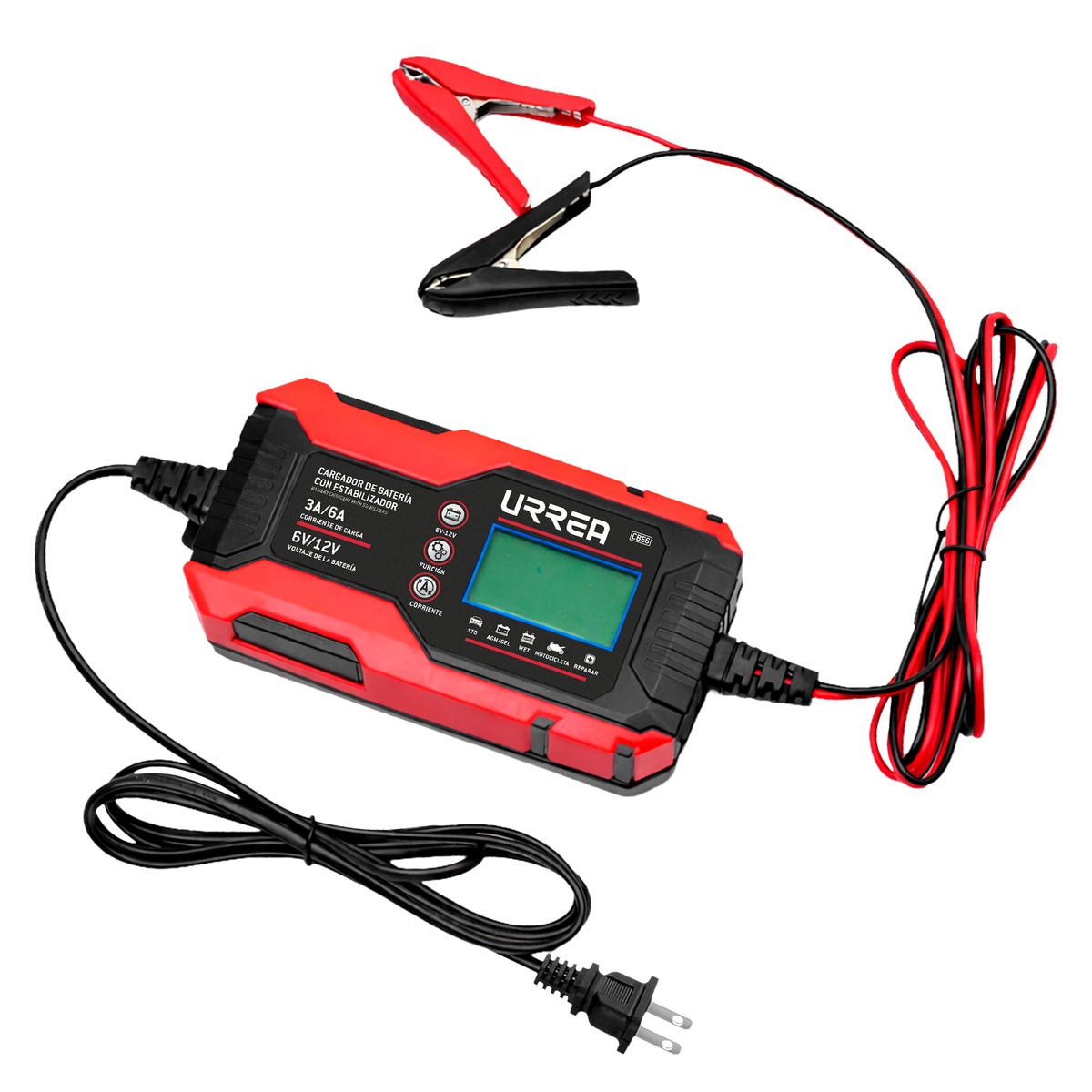 Cargador De Bateria Con Estabilizador 3A Y 6A, 6VDC, 12VDC, Urrea CBE6