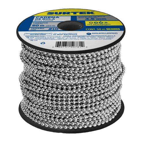 Cadena Tipo Bola #6, 50 m, Surtek CBO6