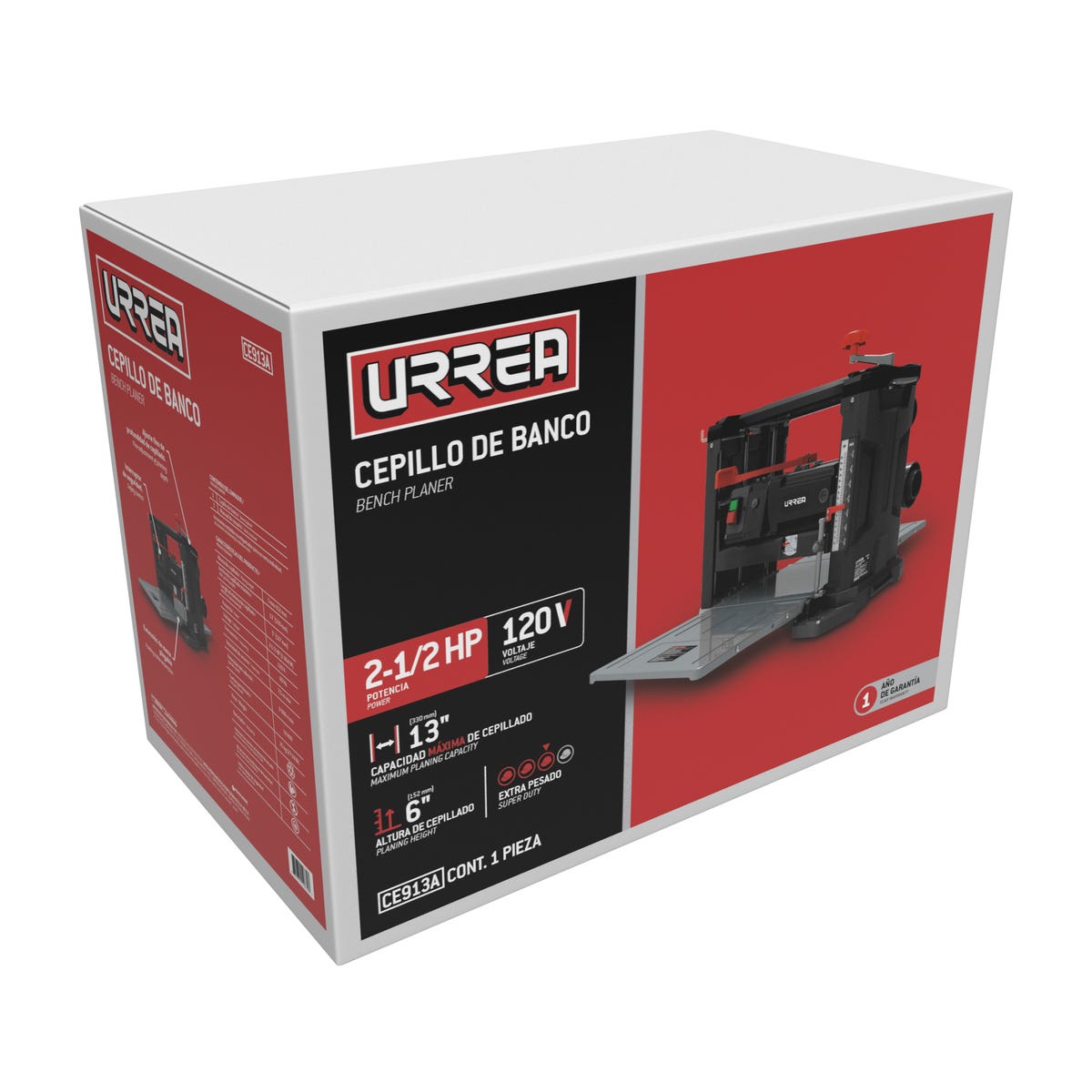 Cepillo Estacionario 13 2-1/2 HP, 1800 W, Urrea CE913A