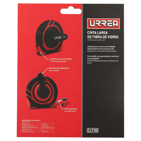 Cinta Larga De Fibra De Vidrio, 30 m Recubrimiento TPU, Urrea CLF30