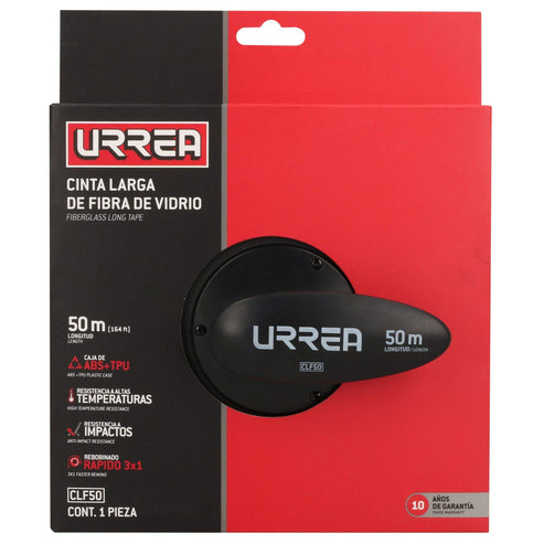 Cinta Larga De Fibra De Vidrio, 50 m Recubrimiento TPU, Urrea CLF50