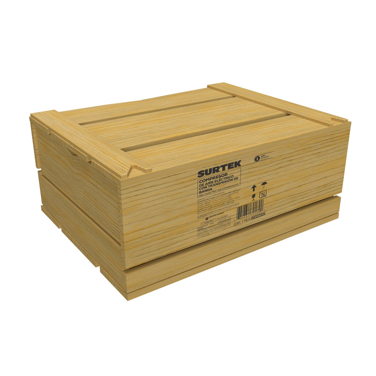 Compresor De Aire Eléctrico Con Transmisión De Banda 200 L, 3 HP, Surtek CMP6200