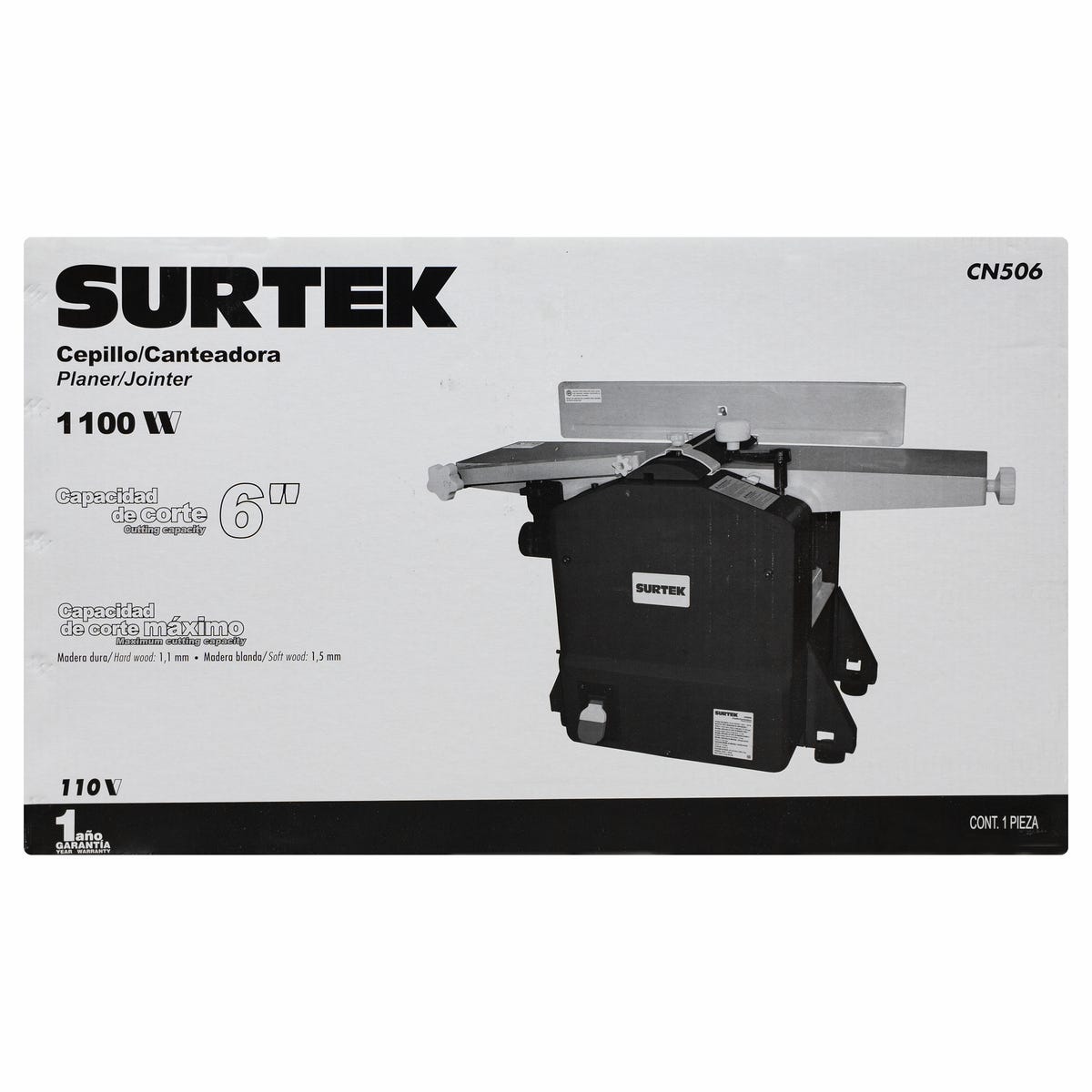Cepillo Canteador 6 1-1/2 HP, 1100 W, Surtek CN506