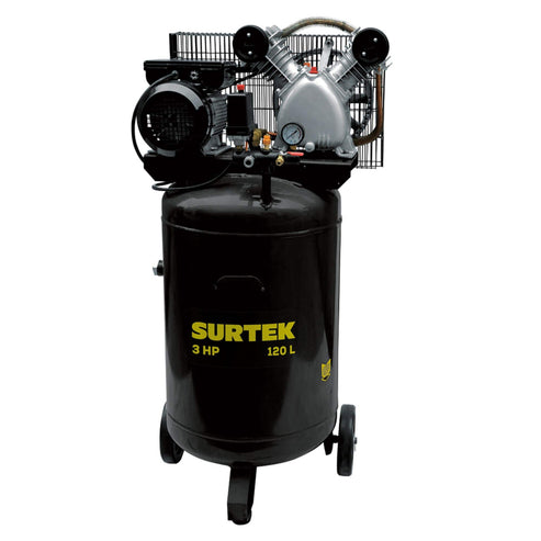 Compresor De Aire Eléctrico Con Transmisión De Banda Vertical 120 L, 3 HP, Surtek COMP6120V