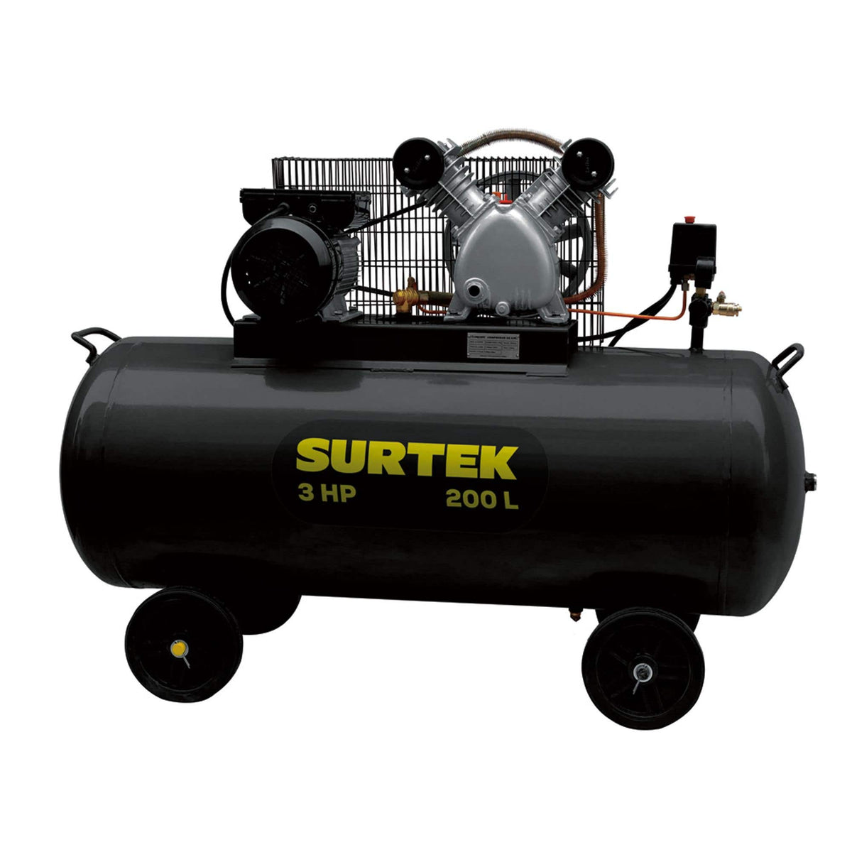 Compresor De Aire Eléctrico Con Transmisión De Banda 200 L, 3 HP, Surtek COMP6200B