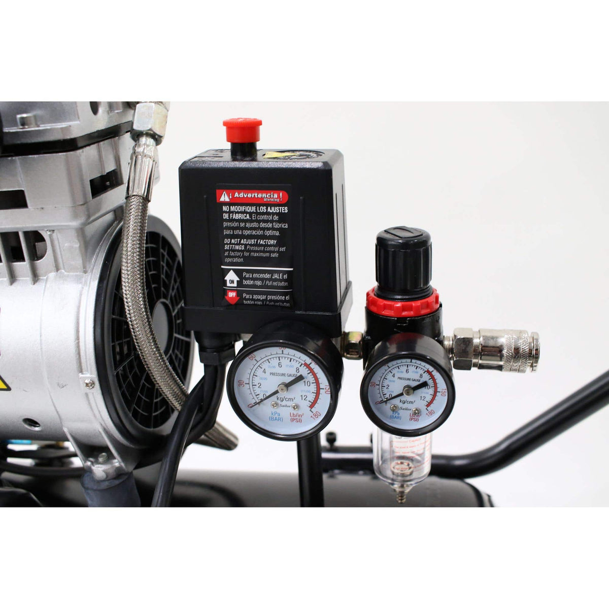 Compresor De Aire Eléctrico Libre De Aceite 24 L, 1.5 HP, Urrea COMP824L