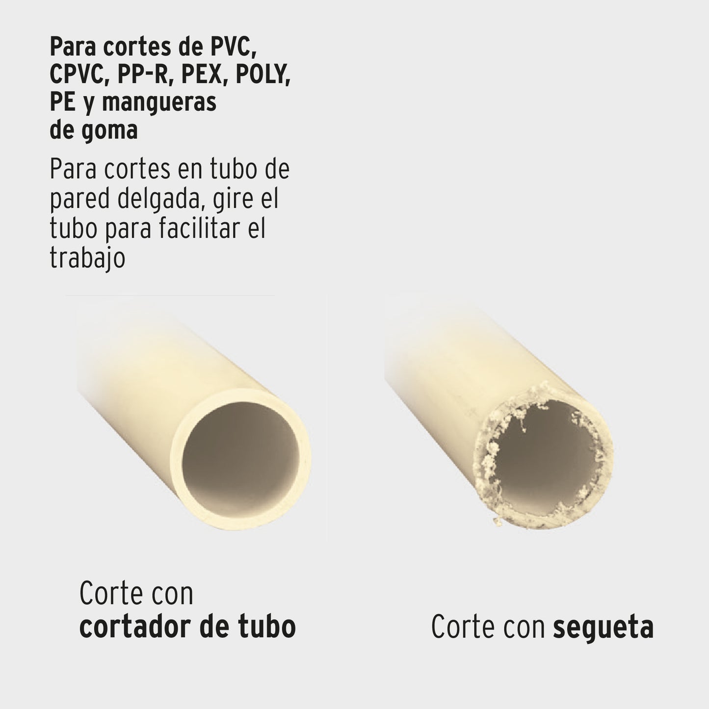 12860 COT-PVC Cortador de tubo de plástico, corte 1-5/8" (41 mm), truper