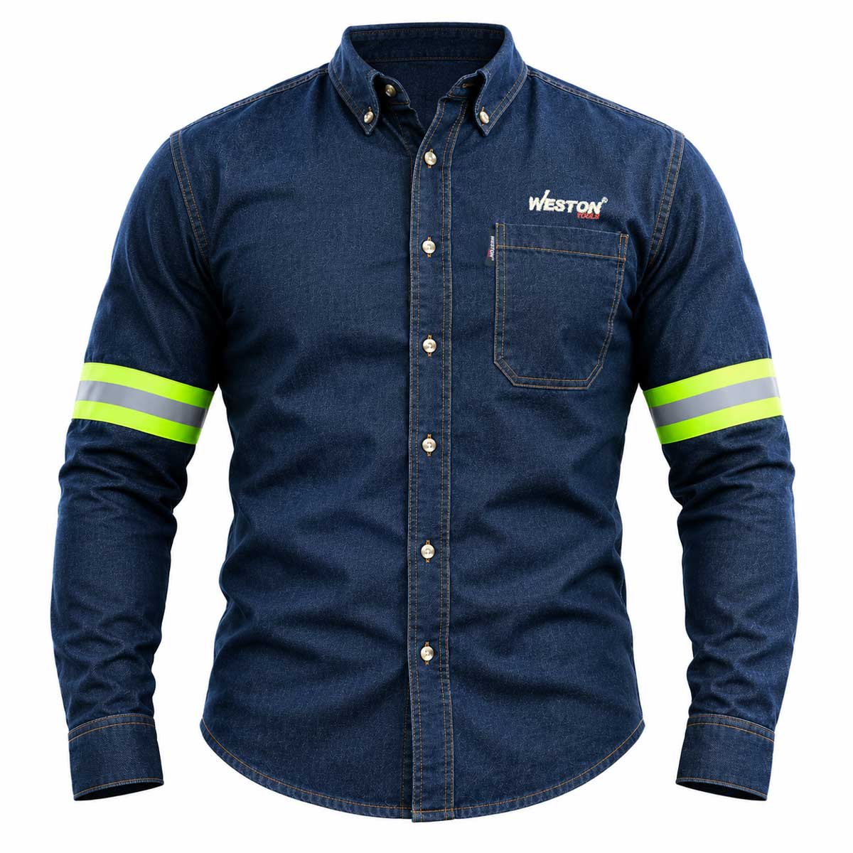 Camisola De Mezclilla Con Reflejantes Weston - XG | CS-0049