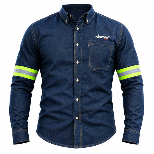 Camisola De Mezclilla Con Reflejantes Weston - M | CS-0045