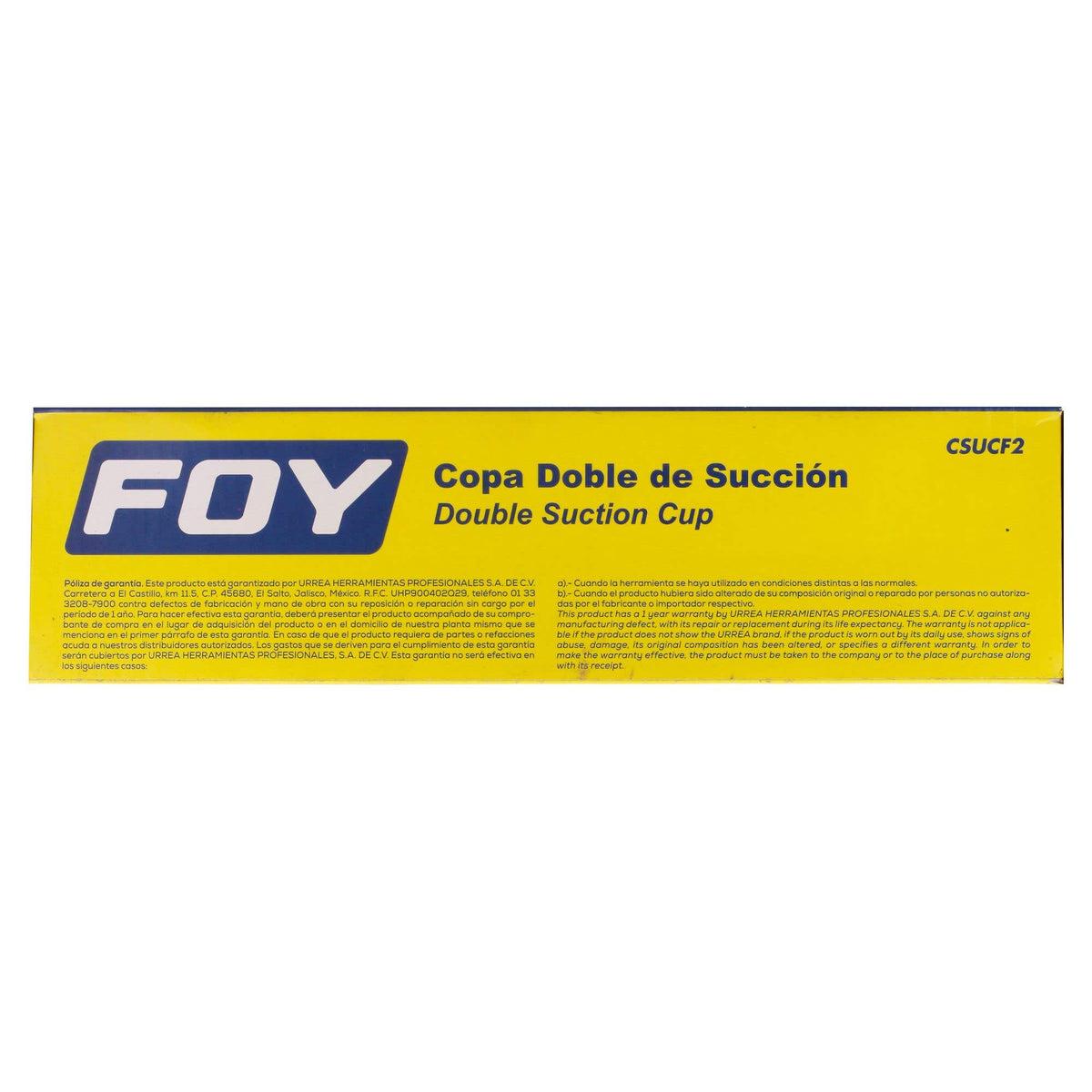 Copa De Doble Succión Para Vidrio 4-1/2, Foy CSUCF2
