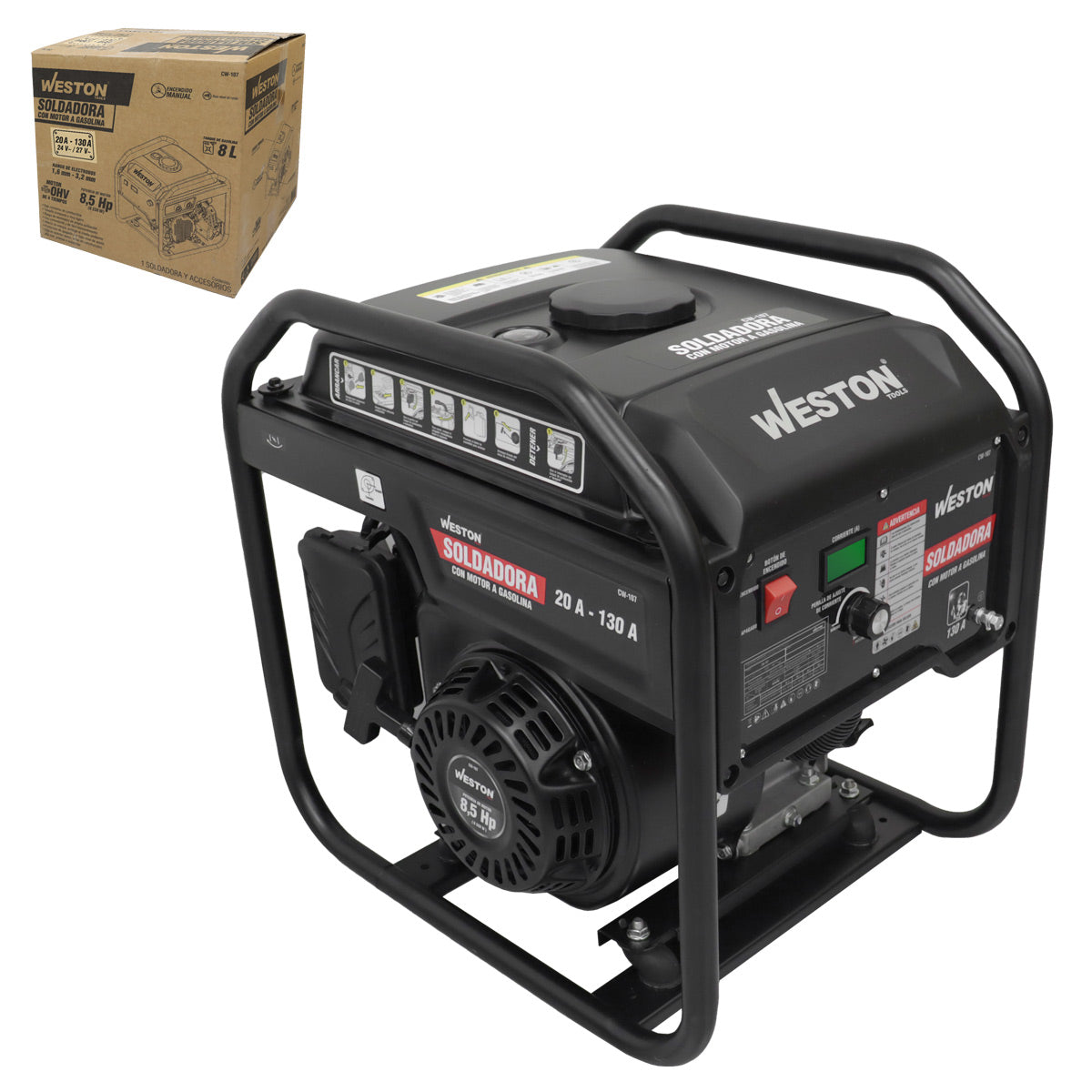 Soldadora con Motor a Gasolina 130A 8.5 HP | CW-107